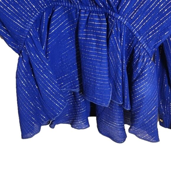 Corey Lynn Calter Amari Top Size Small Royal Blue With Gold Accent High Low - Picture 2 of 14